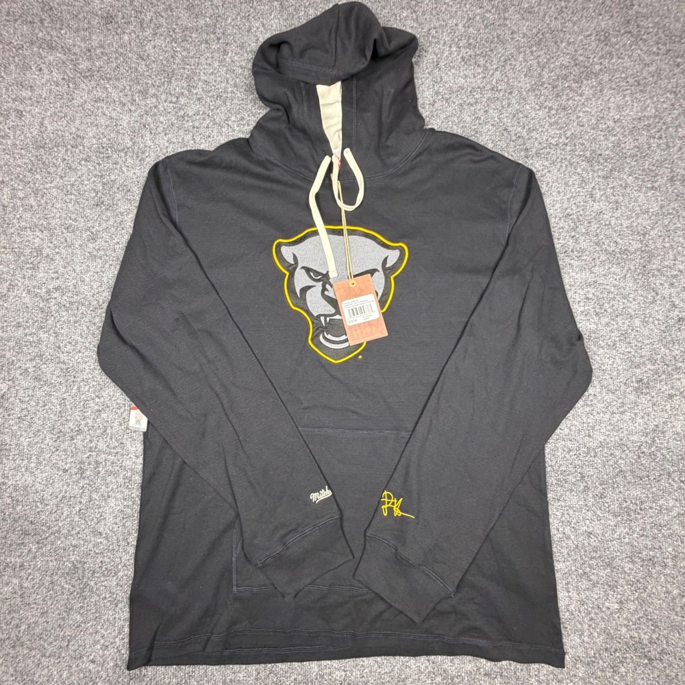 Mitchell & Ness Pitt Panthers Thermal Lightweight Hoodie Black Mens XL LS8290